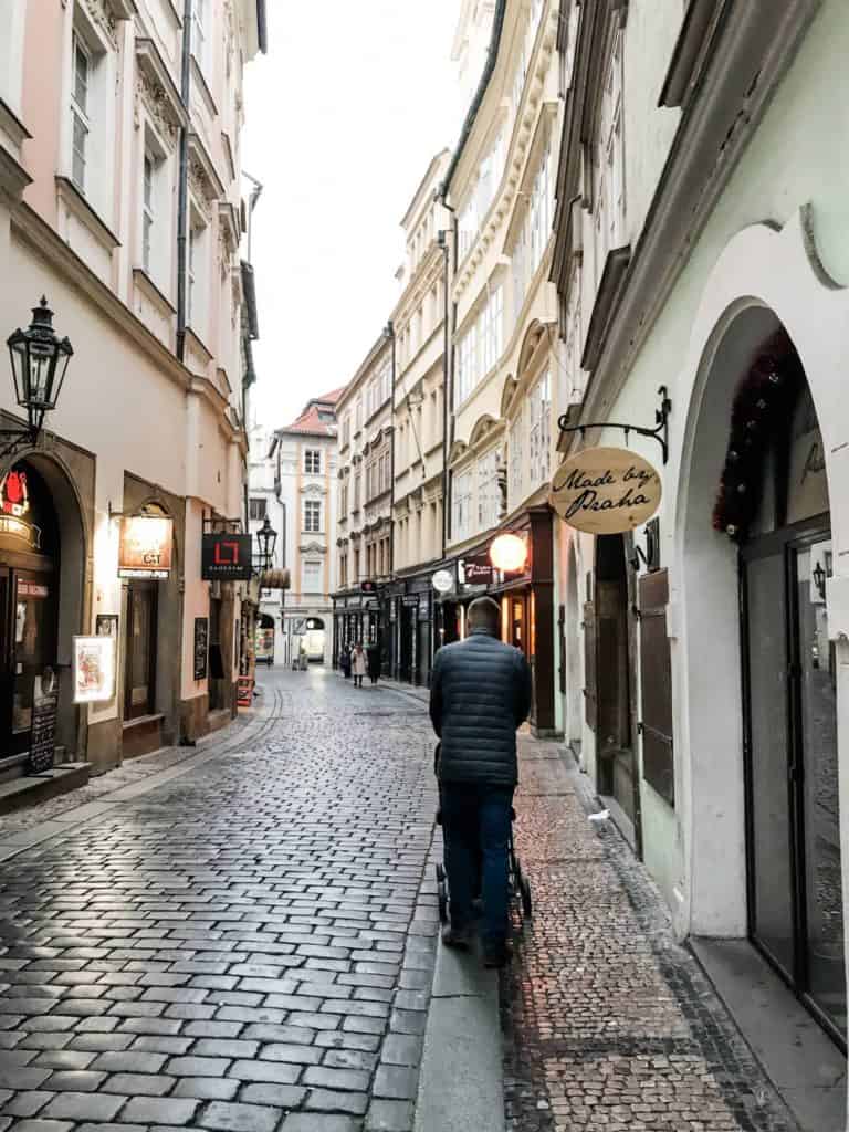 European Christmas Market itinerary with Kids, walking down the streets of Prague
