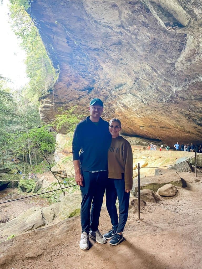Couple smiling in Old Man's Cave