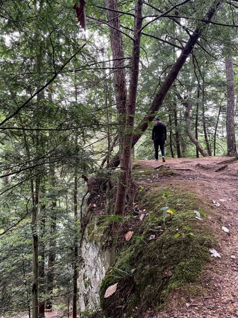 Rim trail to Rock House in Hocking Hills