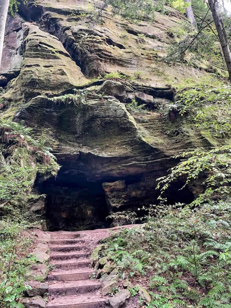 The grotto while doing Hocking Hills Hikes