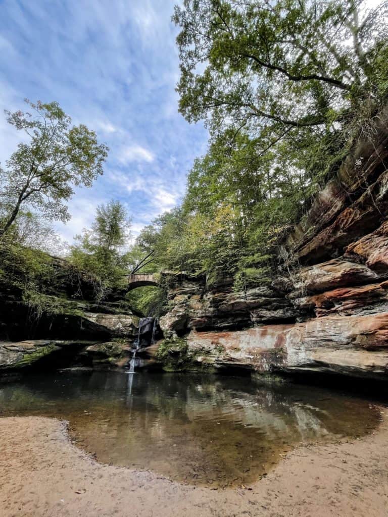 Upper Falls during hike to Old Man's Cave in Hocking Hills