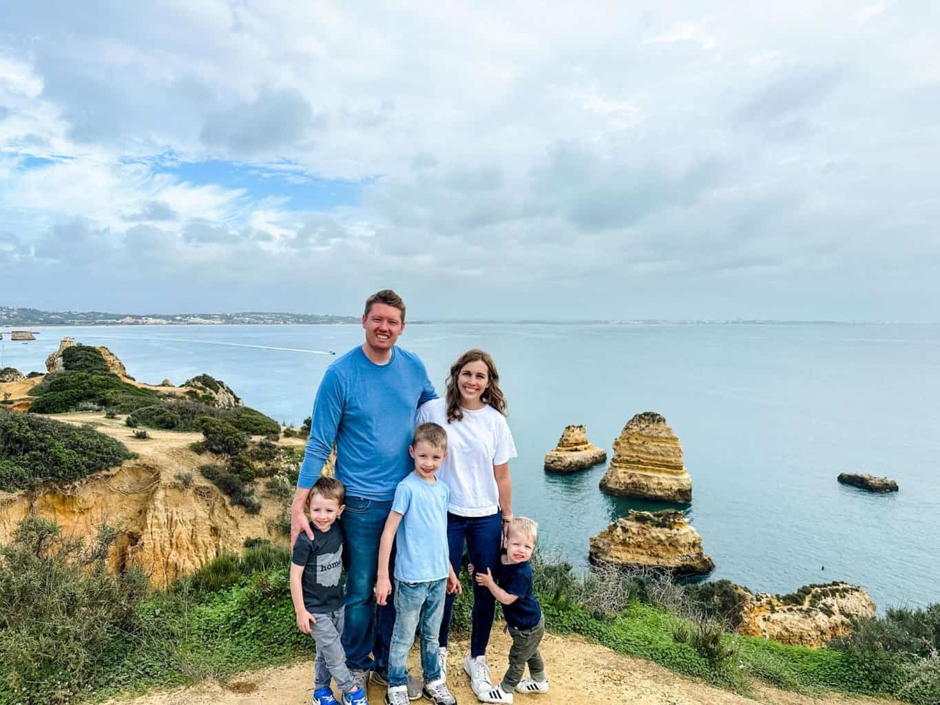 Parents with sons visiting Portugal with a toddler